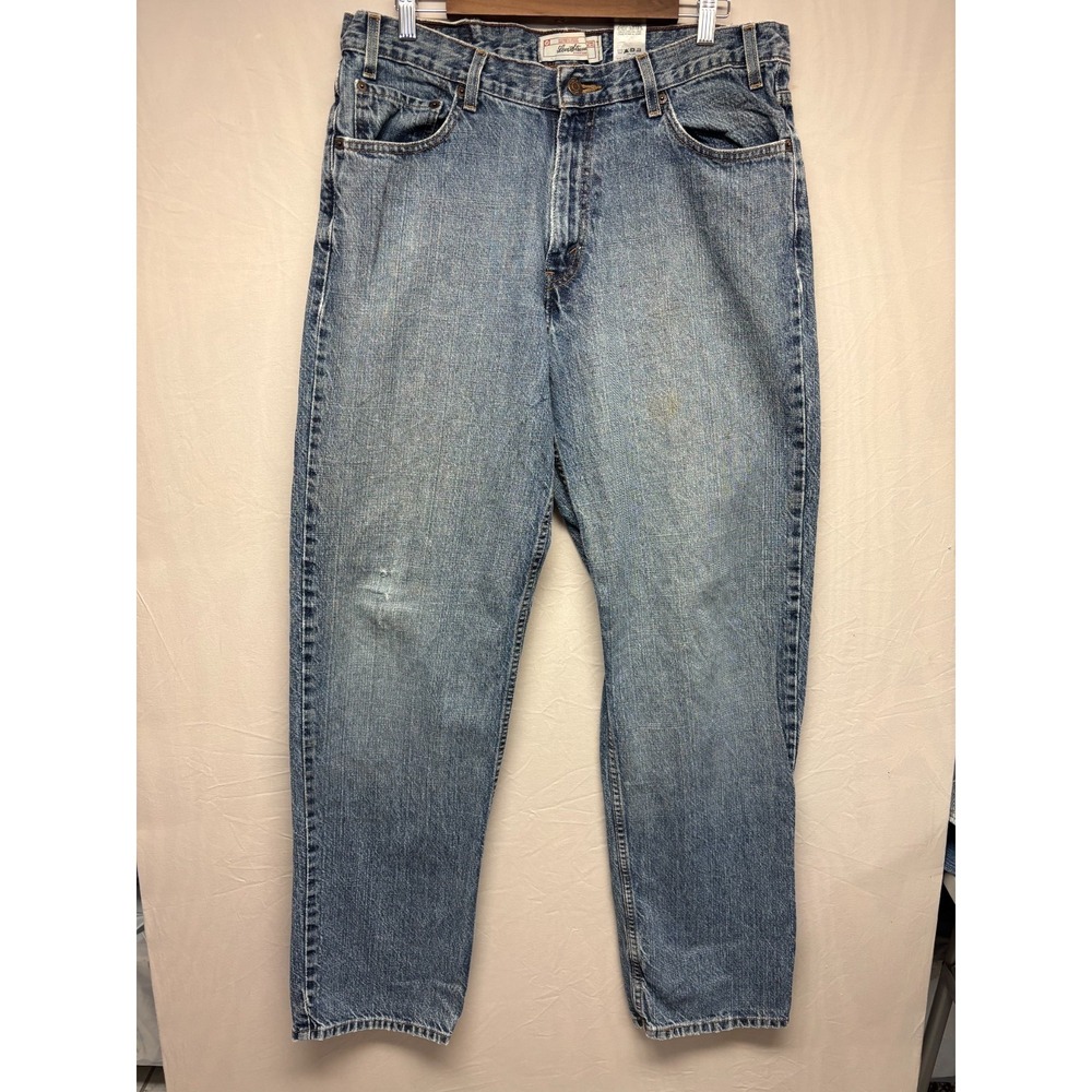 Levi's Strauss Signature Straight Jeans Mens Blue Denim Stretch Loose Fit 36x36